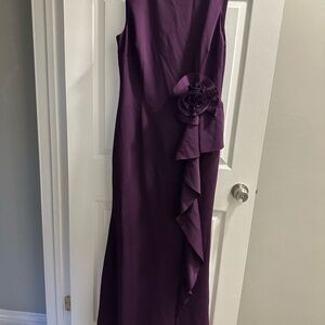 Jessica Howard Deep Purple Maxi Dress with Floral Detail